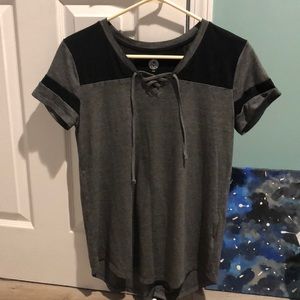 Dark grey and black t-shirt
